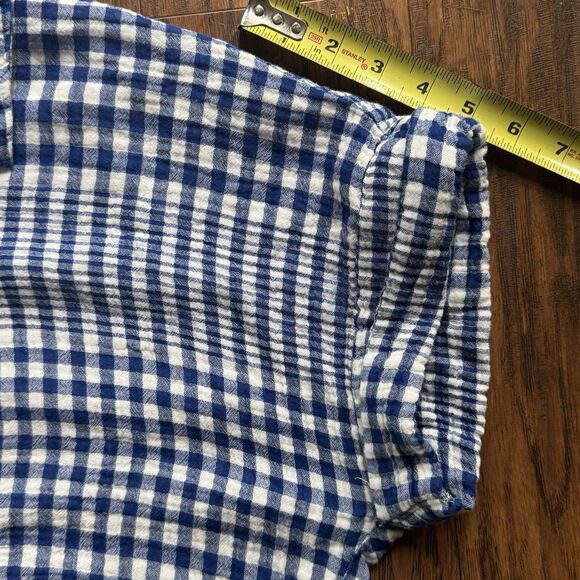 Casa Cabana Womens Gauze Button Up Shirt Size XL Blue White Gingham 100% Cotton - Picture 9 of 10